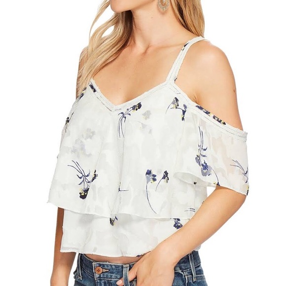 LUCKY BRAND | Floral Print Cold-Shoulder Top - Picture 2 of 6